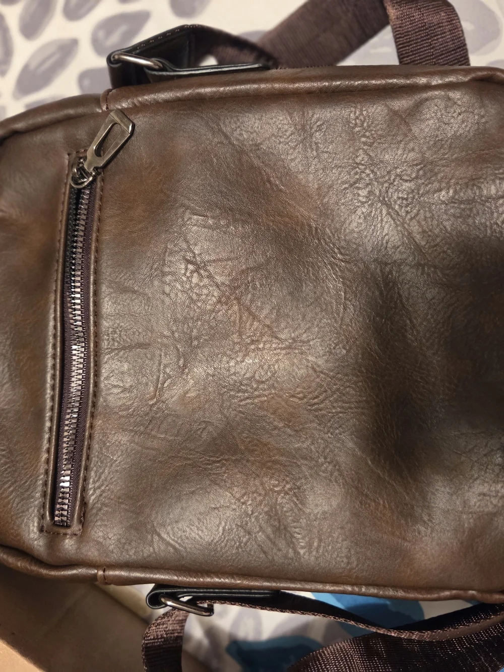 Brown Leather Crossbody Bag for Men
